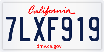 CA license plate 7LXF919