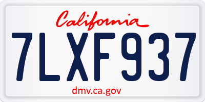 CA license plate 7LXF937