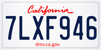 CA license plate 7LXF946