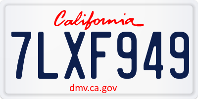 CA license plate 7LXF949