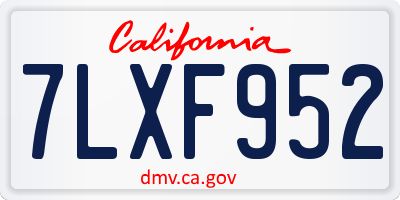 CA license plate 7LXF952