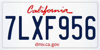 CA license plate 7LXF956