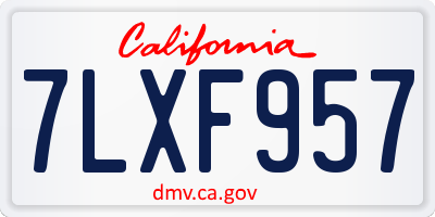 CA license plate 7LXF957