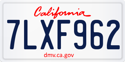 CA license plate 7LXF962