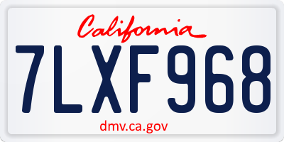 CA license plate 7LXF968