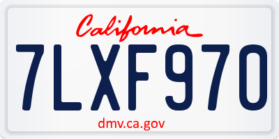 CA license plate 7LXF970