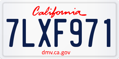 CA license plate 7LXF971