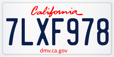 CA license plate 7LXF978