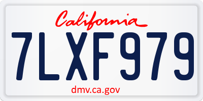 CA license plate 7LXF979