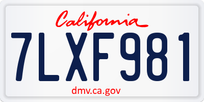CA license plate 7LXF981