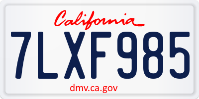 CA license plate 7LXF985