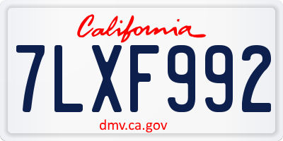 CA license plate 7LXF992
