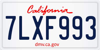 CA license plate 7LXF993