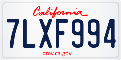 CA license plate 7LXF994