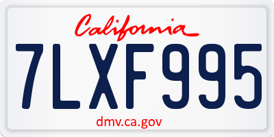 CA license plate 7LXF995