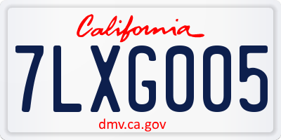 CA license plate 7LXG005