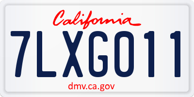 CA license plate 7LXG011