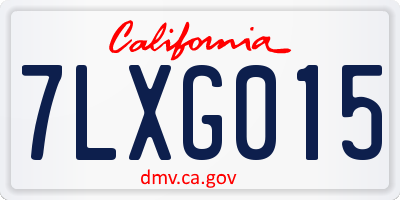 CA license plate 7LXG015