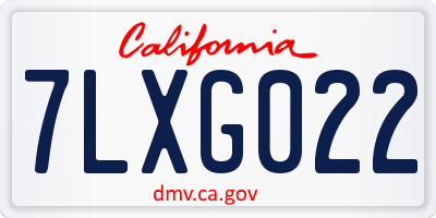 CA license plate 7LXG022