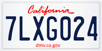 CA license plate 7LXG024
