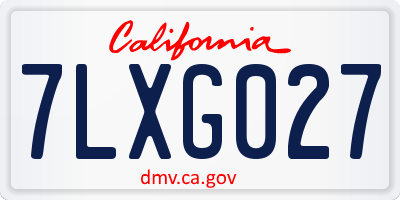 CA license plate 7LXG027