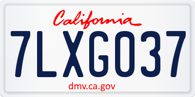 CA license plate 7LXG037