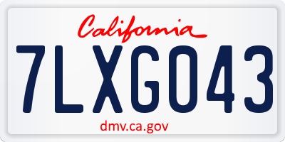 CA license plate 7LXG043