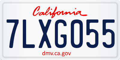 CA license plate 7LXG055