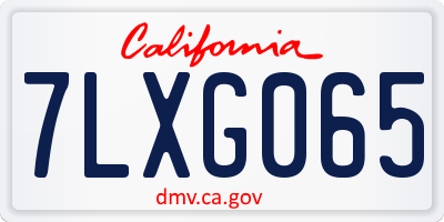 CA license plate 7LXG065