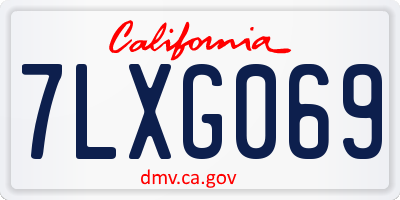 CA license plate 7LXG069