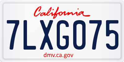 CA license plate 7LXG075