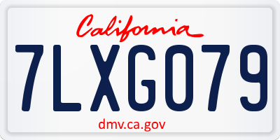 CA license plate 7LXG079