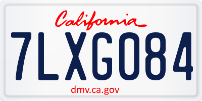 CA license plate 7LXG084