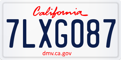CA license plate 7LXG087