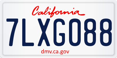 CA license plate 7LXG088
