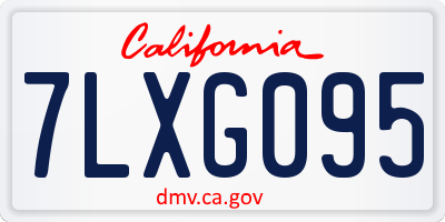CA license plate 7LXG095