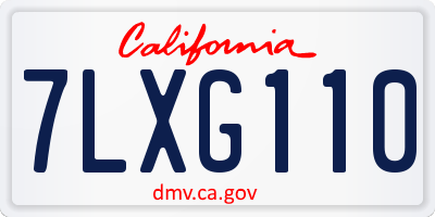 CA license plate 7LXG110