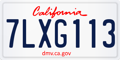 CA license plate 7LXG113
