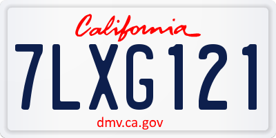 CA license plate 7LXG121