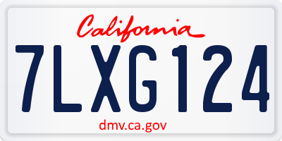 CA license plate 7LXG124