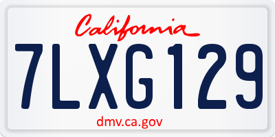CA license plate 7LXG129