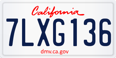 CA license plate 7LXG136