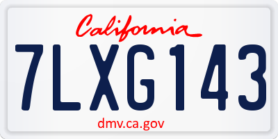 CA license plate 7LXG143