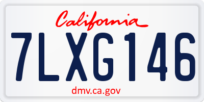 CA license plate 7LXG146