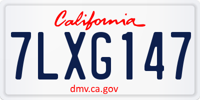 CA license plate 7LXG147