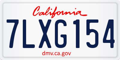 CA license plate 7LXG154
