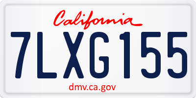 CA license plate 7LXG155