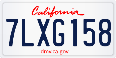 CA license plate 7LXG158