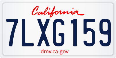CA license plate 7LXG159