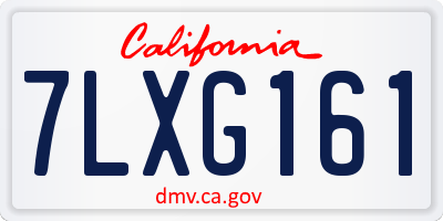 CA license plate 7LXG161